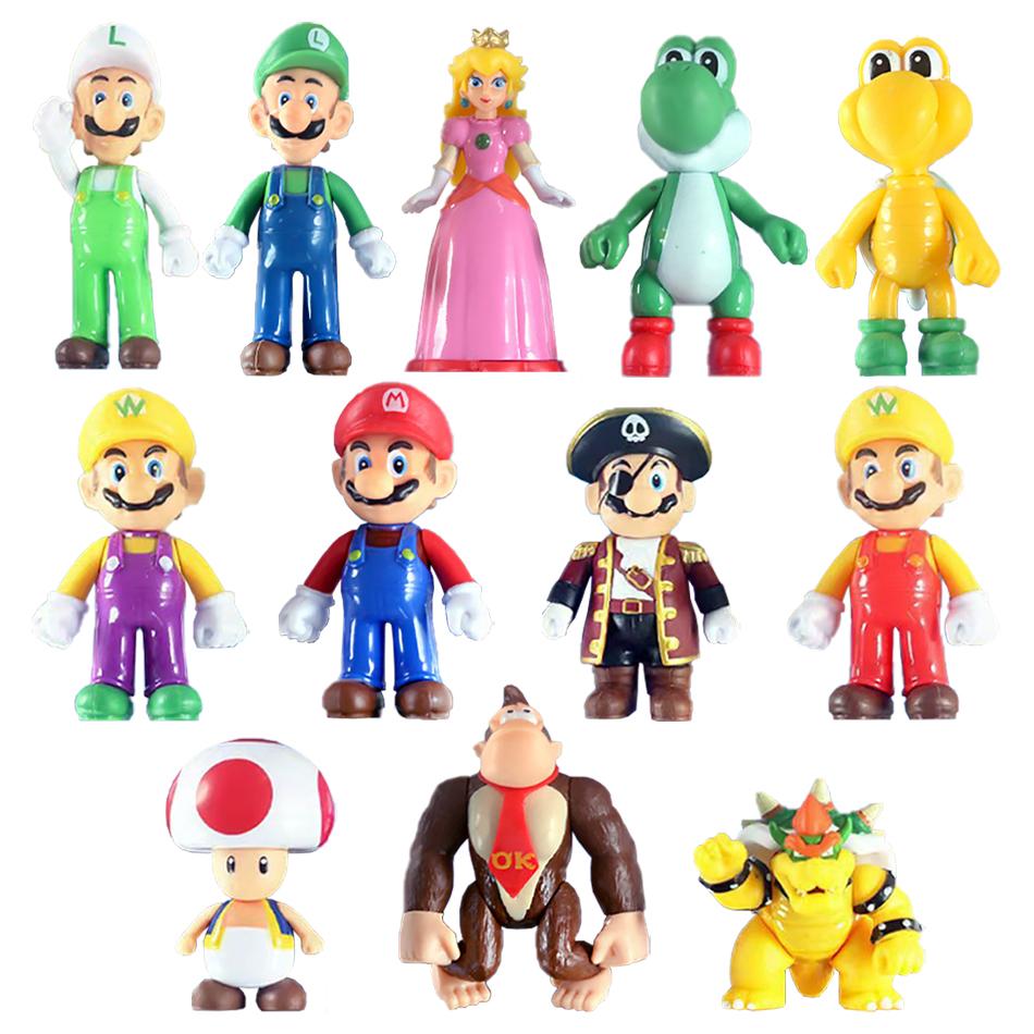 

SuperMario Bros Luigi Yoshi Mario Cartoon Doll Anime Figure Creative Collectible Model Playthings designed for Children Birth Date Present