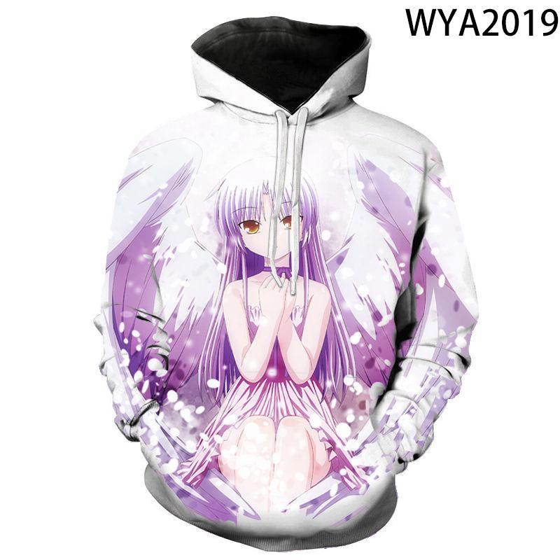 New Casual Angel Beats Men Women Children Sweatshirts 3D Printed Pullover Hoodies Long Sleeve Boy Girl Kids Streetwear Jacket