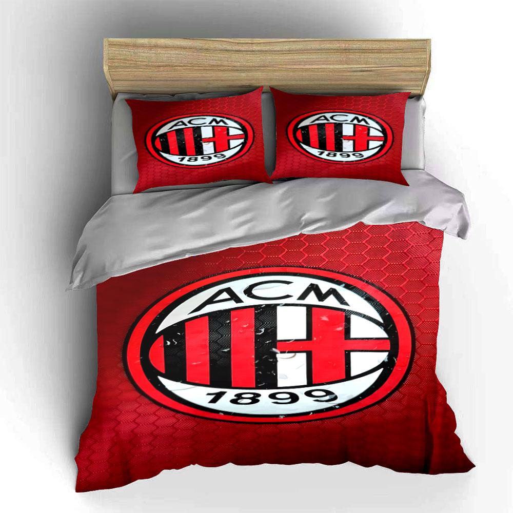 Motivo logo AC Milan. Set lenzuola Set copripiumino Copripiumini Federe(1*Copripiumino 2*Federe senza imbottitura piumone)
