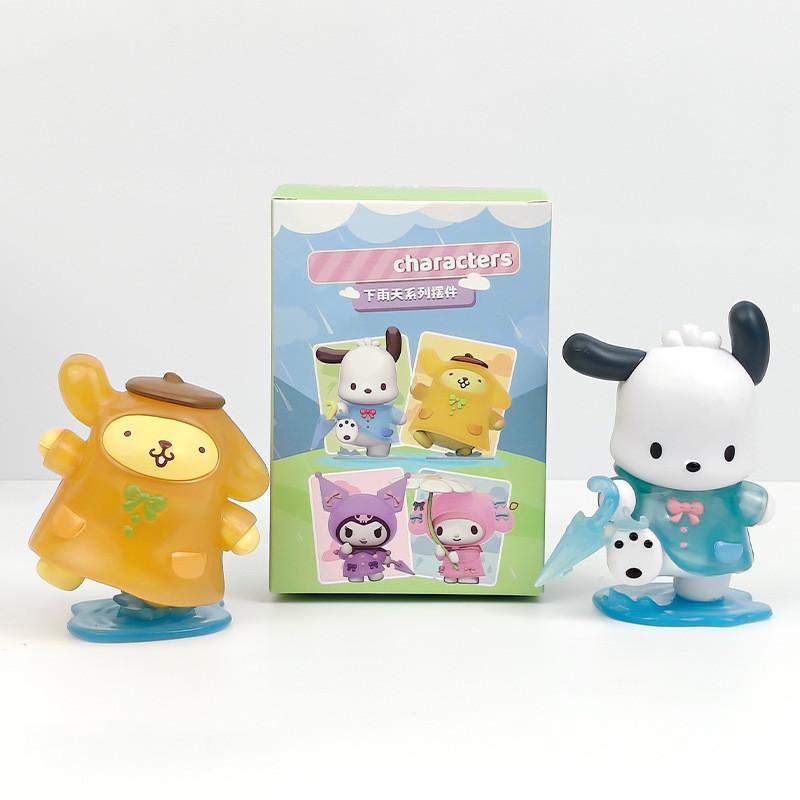 Sanrio Kuromi And My Melody Rainy Day Pvc Desk Figurines Set For Collection And Gift