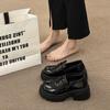 Women's Spring Black Thick-soled Loafers Retro Breathable Small Leather Shoes Casual All-Match Single Shoes