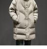 Herren Winter Mittellange Kapuzen Daunenjacke - High-End, Dick, Warm, 90% Weiße Entendaunen