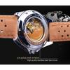 Forsining Men's Fashion Casual Hollow Waterproof Automatic Mechanical Watch GMT1155-1-A