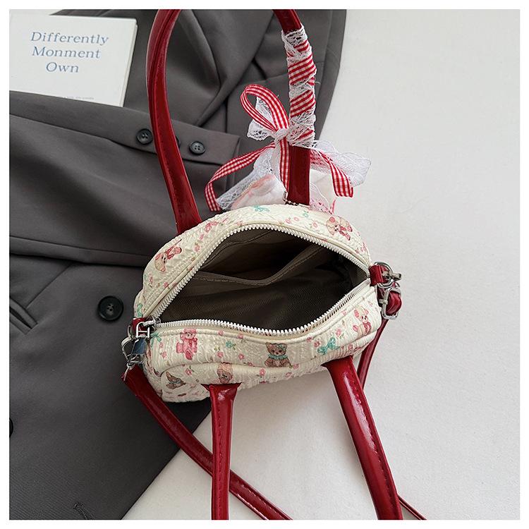 Koreanische Niedliche Schleife Karomuster Handtasche - 2025 Herbst/Winter Vielseitige Schulter Crossbody Tasche