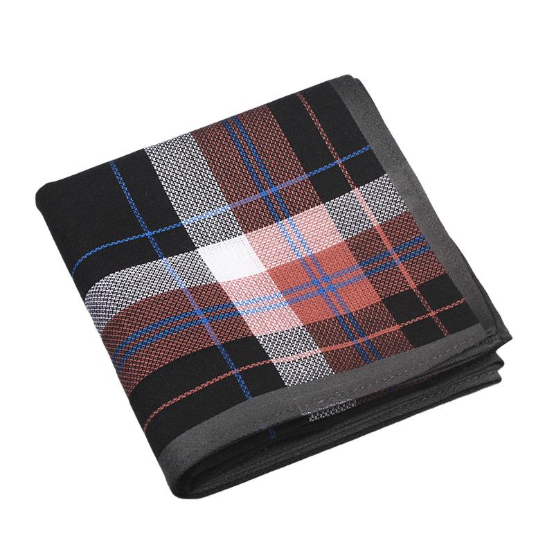 Classic Dark Satin Cotton Handkerchief 43 Cm - Retro Style for Elders
