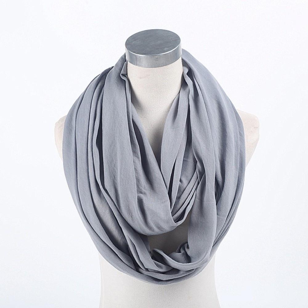 Soft Infinity Scarf Solid Color Loop Scarf Fashion Circle Scarf  for Women
