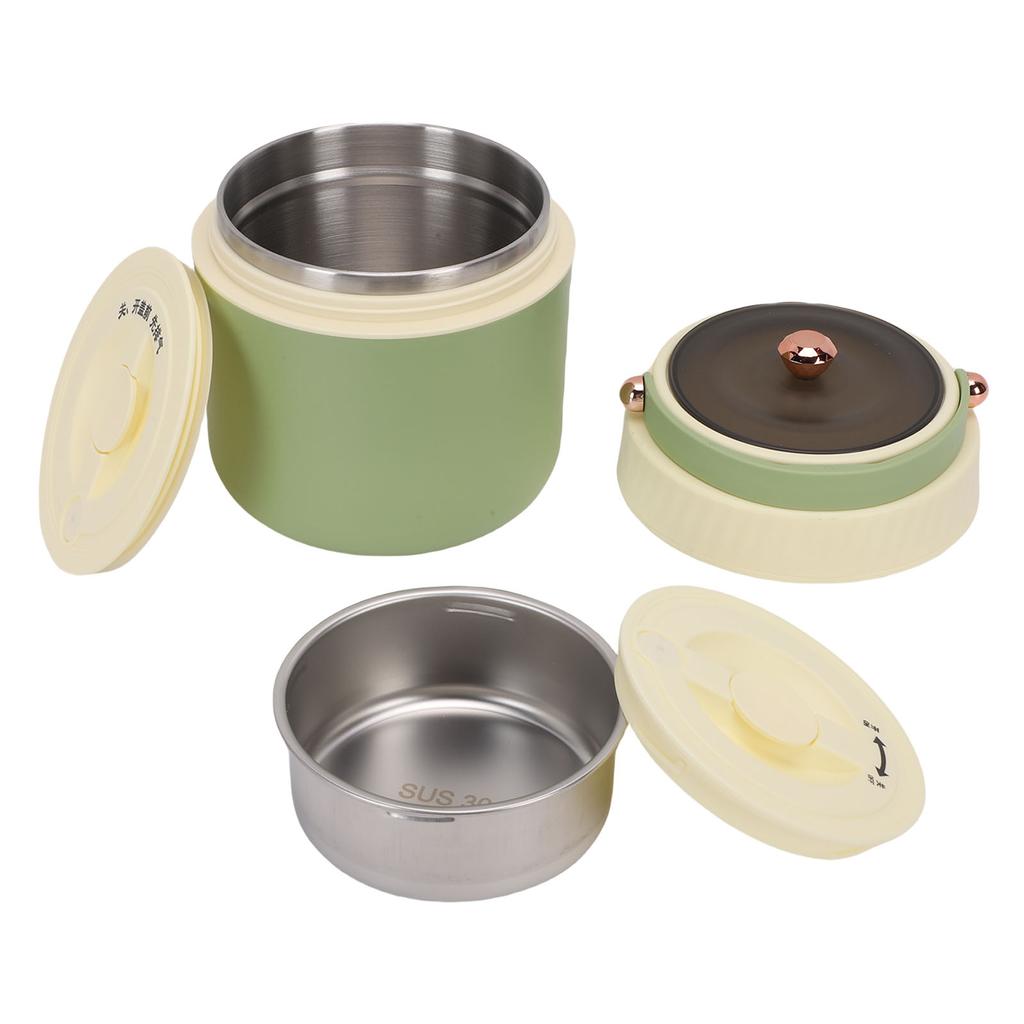 Pote Térmico para Alimentos com Isolamento a Vácuo Aço Inoxidável 304 Portátil Marmita Térmica com Hashi e Colher para Adultos