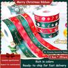 1/4 Inch Christmas Ribbon for Crafts Holiday Grosgrain Ribbon Christmas Ribbon for Gift Wrapping Festival Party Decoration