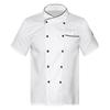 Mens Womens Unisex Chef Coat Double Breasted Design Contrast Color Trimming Cook Jacket Kitchen Uniform