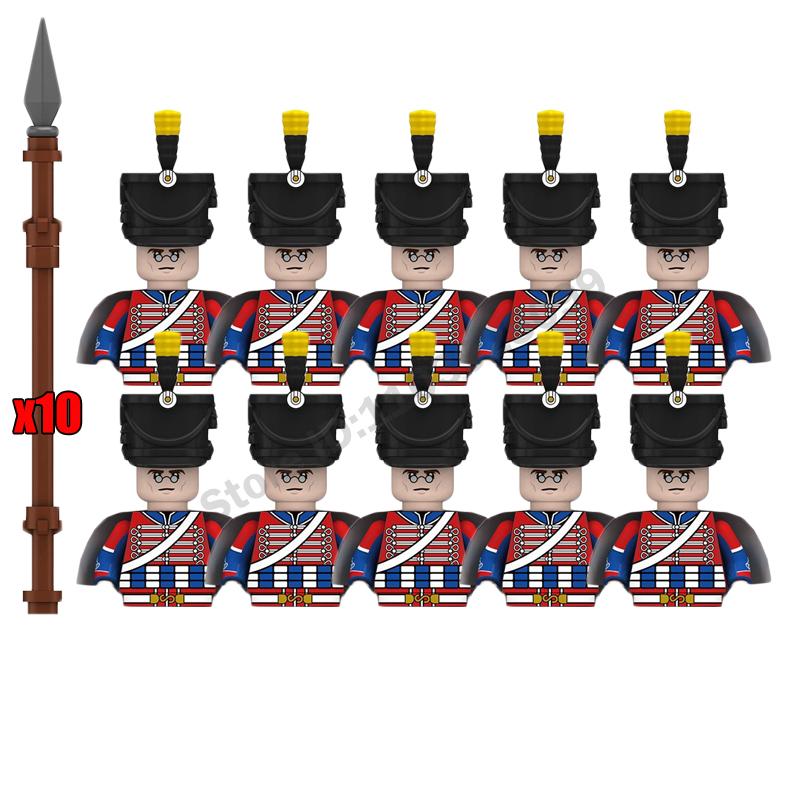 Medieval Military Building Blocks Napoleonic Wars Castle Knight Soldier Figures Weapons Guns British French Marshal Infantry Toy