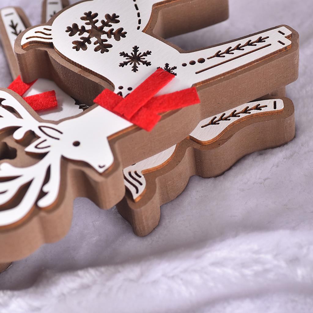 Christmas Elk  Wooden Ornaments Christmas Decorations Deer Ornaments Christmas Desktop Window Deer Decoration