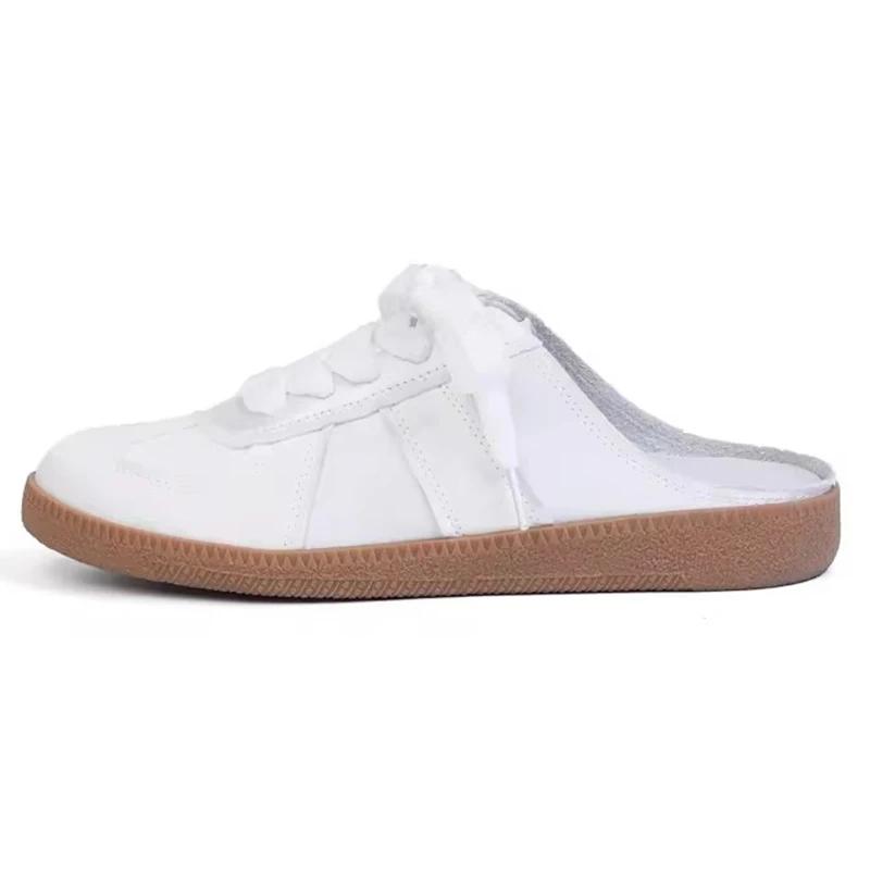 Fashion Women Wear Flat 2024 New Spanish Small White Shoes Lazy Slip-on Shoes