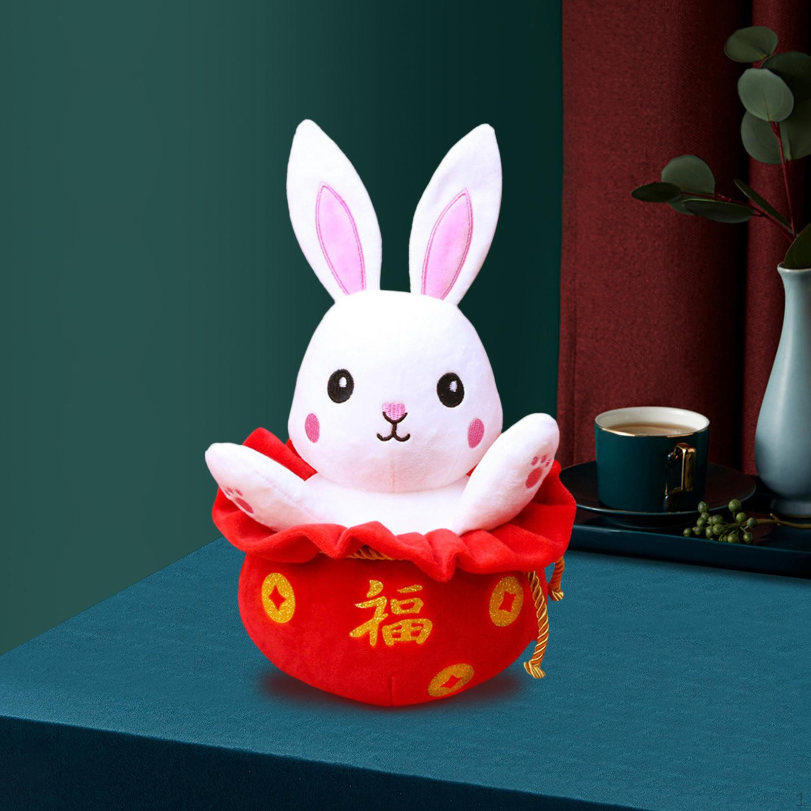 

Плюшевая игрушка кролик фигурка украшение стола маленькая мягкая имитация чучело куклы для весеннего фестиваля 42CM