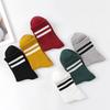 Women's Autumn and Winter Fashion Solid Color Stripes Sports Two Bars in The Tube Cotton Socks