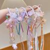 Handmade Hanfu Hair Accessories: Pearl Tassel Hairpin & Butterfly Flower Headband for Women and Girls