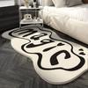 Cartoon Black and White Coal Balls Soft Fluffy Carpet Water Absorbent Non-slip Home Decorative Mat Living Room Bedroom Entry Mat