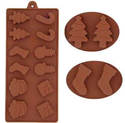 Christmas DIY Silicone Mould Silicone Cake Mold Silicone Mold Snowman Christmas Tree Wand Socks, Choc