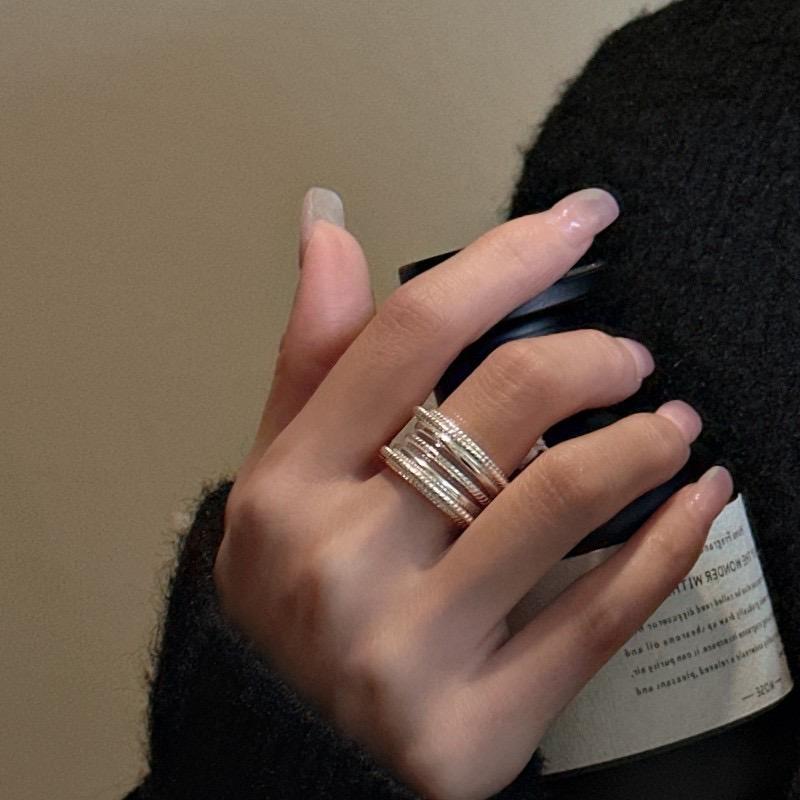 925 Sterling Silver Rings for Women Couple Minimalist Handmade Simple Interline Ring Party Jewelry Gift Prevent Allergy