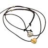 Korean Vintage Metal Heart Leather Necklace for Women - Versatile, Trendy Choker Chain