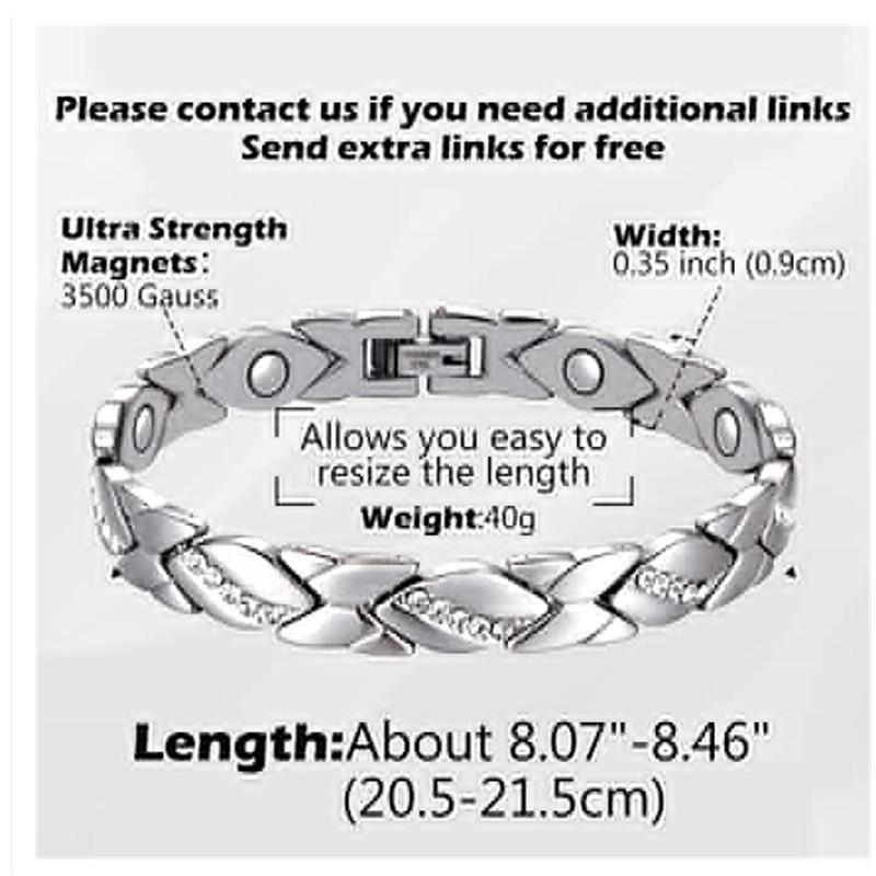 Jiarui Women's Leaf Diamond Magnetic Bracelet