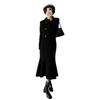 Hepburn Style Black Fishtail Dress: Elegant Autumn/Winter Women's Slim Two-Piece