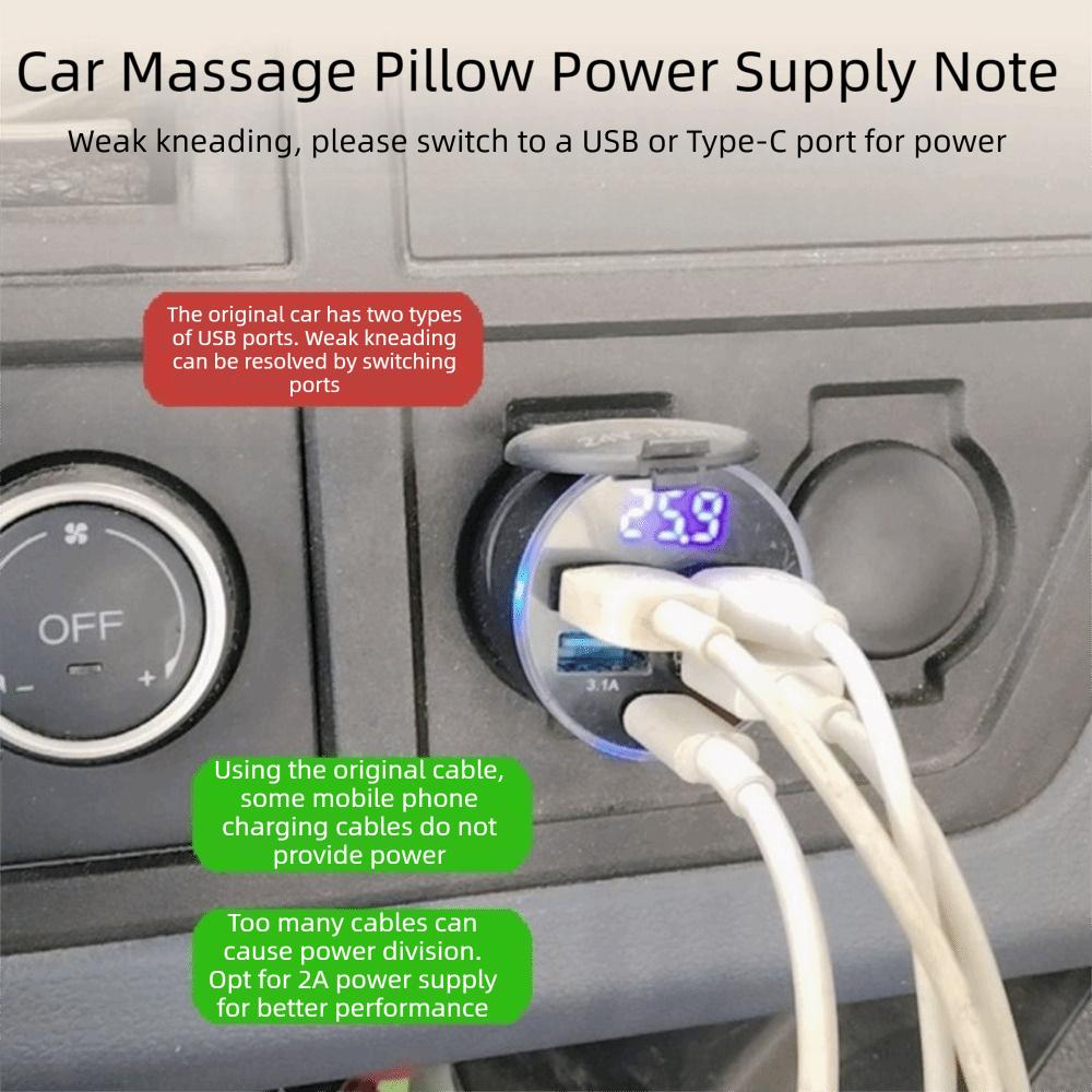 Multi-functional Car Massage Pillow Heated Cervical Massage Tool for Vehicle Home Office