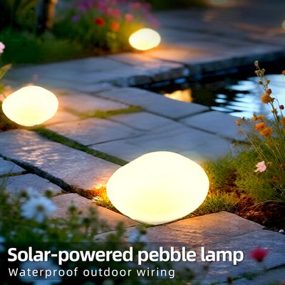 Solar Çakıl Sahte Taş Çim Işığı LED Dış Mekan Bahçe Lambası Yollar için Yarı Gömme Montaj Bahçe Dekorasyonu Bahçe Aydınlatması