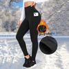 Damen-Leggings, hohe Taille, Samt, verdickt, warm, schmale Passform, Yogahose mit Taschen, Herbst-Winter-Leggings