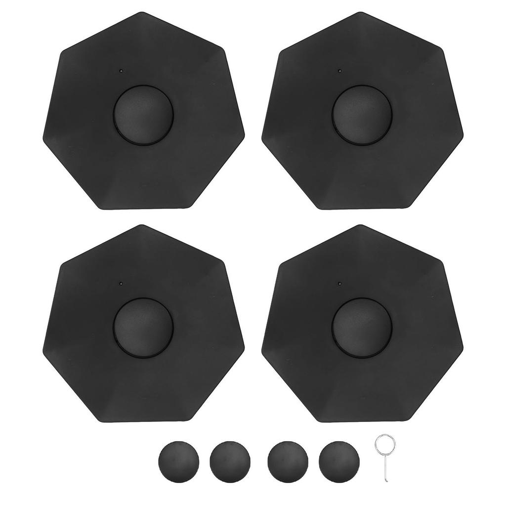 4 Stück Radnabenkappe Schwarz Stilvoller Look Staubdicht Schnallenmontage Schützende Mittelradnabenkappe für Fahrzeug