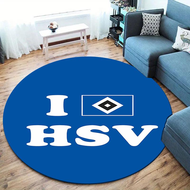 Hamburger SV Round Area Rug,Carpet Rug for Living Room Bedroom Sofa Playroom Decor,Non-slip Floor Mat
