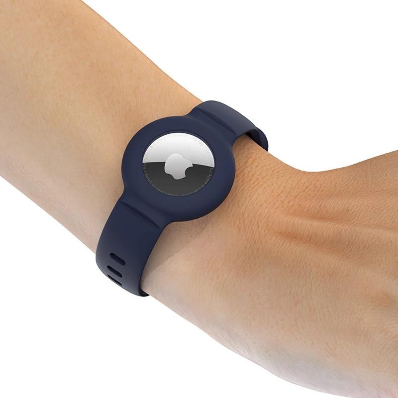Custodia per Apple AirTag Cinturino in Silicone Air Tag Braccialetto Anti-smarrimento Copertura Protettiva per Bambini Localizzatore Tracker Cinturino per Orologio