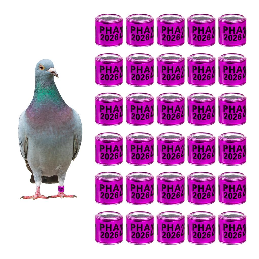 PHA 2026 Pigeon Foot Rings Inner Diameter 8mm Aluminum Plastic Bird Parrot Quail Leg Rings with Number Multi-colors 1 Pack/50Pcs