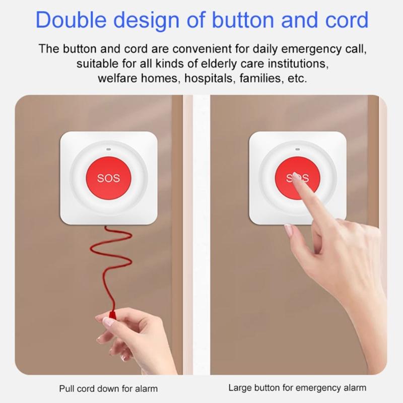 Elderly Assistance Wireless Panics Button, Handheld Call Systems Easy Push Alerts for Immediate Help In Urgent Situation