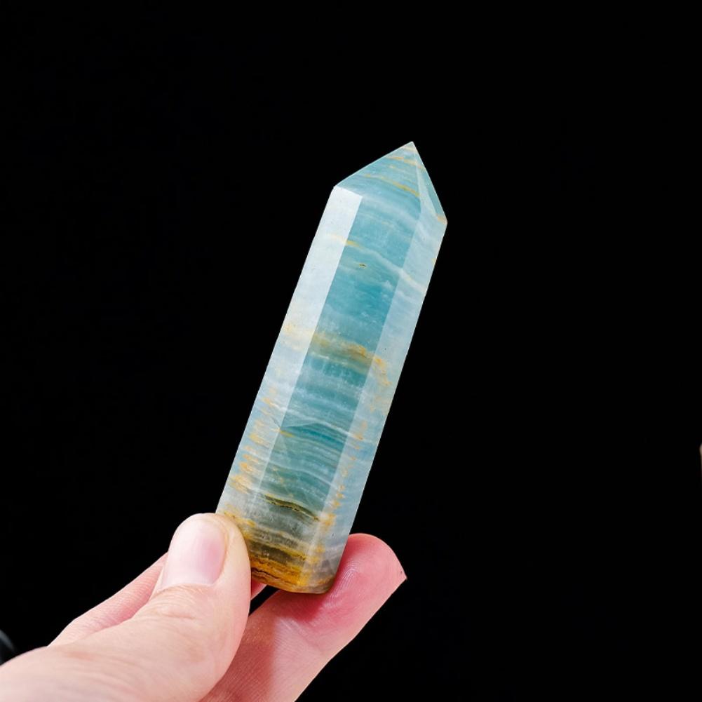 Natural Crystal Wand, Calcite Crystal Towers, Natural Large 6 Faceted Point Wands, Modern Natural Healing Crystal Point Obelisk For Reiki Meditation
