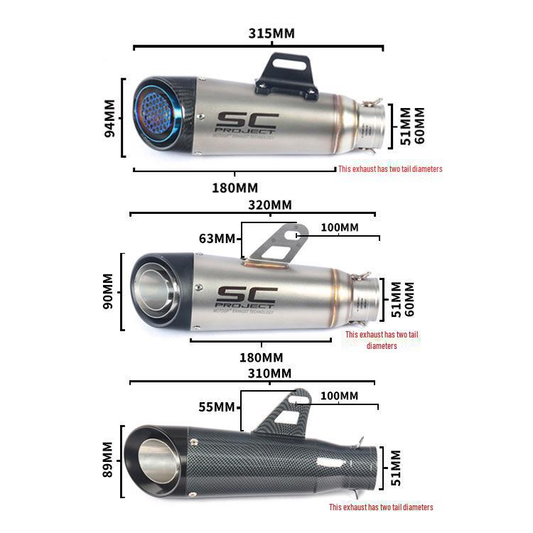 Ninja SC Double Layer Motorcycle Exhaust Tail R25R3R6