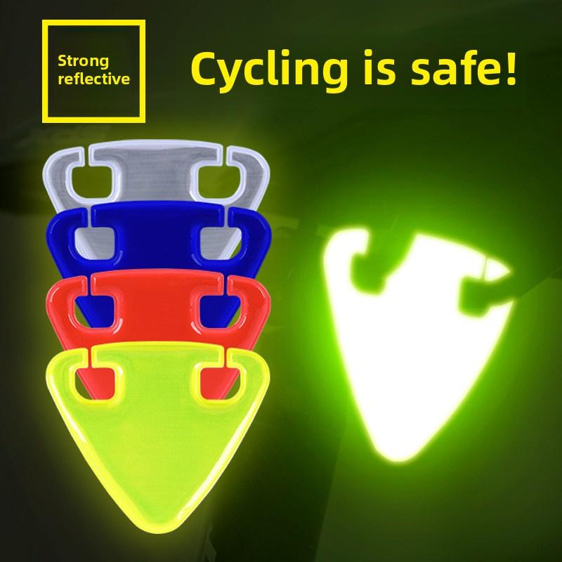 High Bright Reflective Safety Sticker - No Battery Needed Blue Bike Tail Light for Night Riding, Emergency Cycling Gear for Mountain & Road Bikes