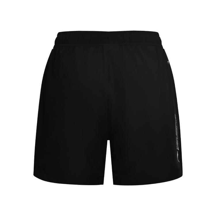 Li-Ning Breathable Lightweight Sports Elastic Mid-Waist Casual Shorts Women Shorts Black AAPU170-1
