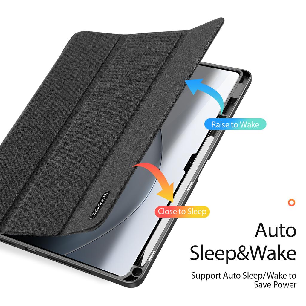For Xiaomi Pad 7 Ultra Case DUX DUCIS Domo Series Tri-fold Stand PU Leather Tablet Cover