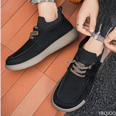 Spring and Autumn Fashion Outdoor Leisure Anti Slip Work Men's Shoes Black Flat Bottom One Foot Sports Men's Single Shoes