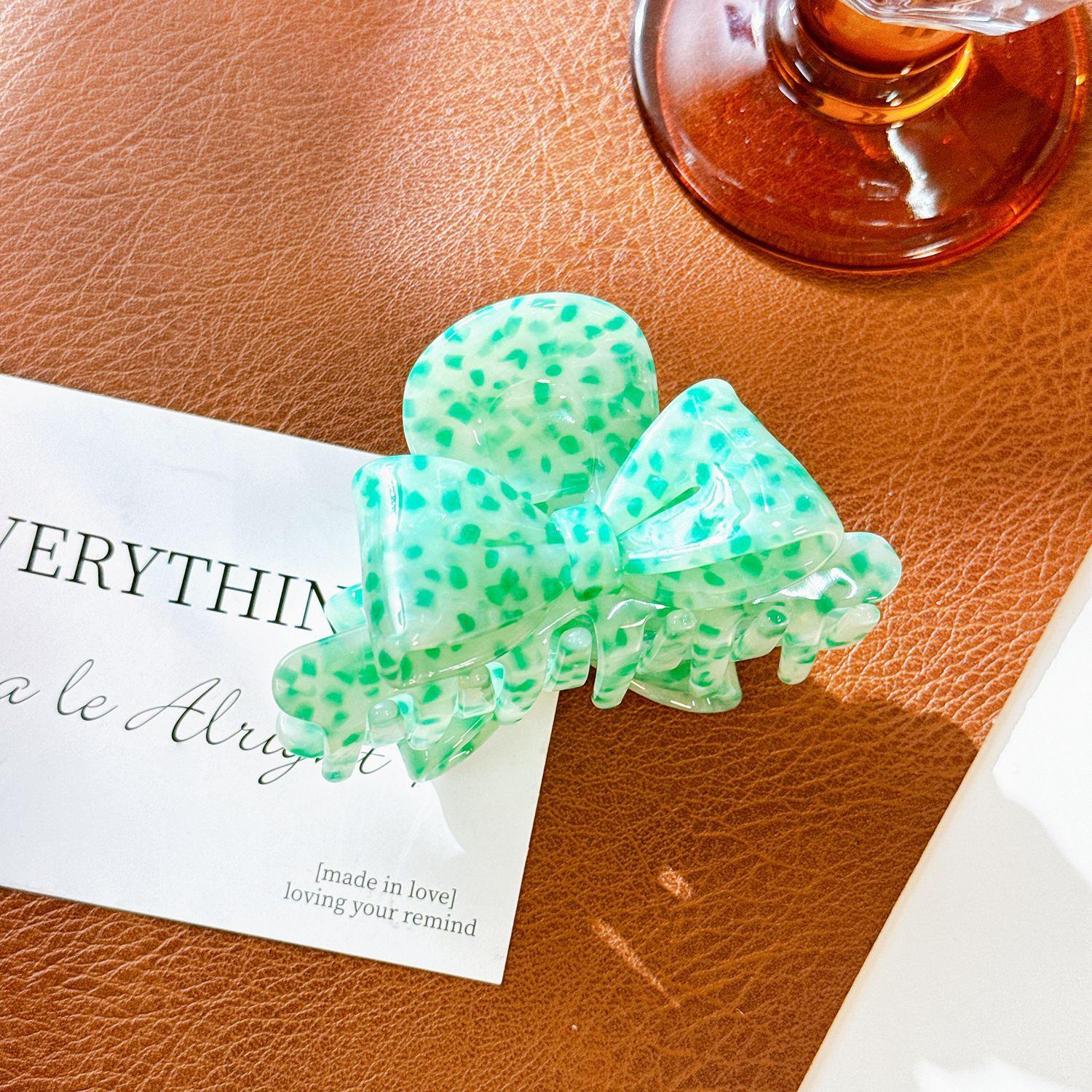 

Trendy And Chic Hair Claw Clips In Multiple Colors With Stylish Bow Knot For Women Green8.1cm