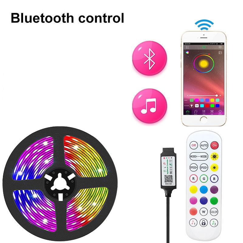 

Bluetooth USB светодиодная лента RGB SMD 5 В светодиодные фонари Гибкая лента для ламп 1-30 м RGB ТВ настольный экран подсветка диодная лента 2m