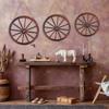 3 ks Dřevěná kola od vozu Dekor 12/10/8 Palců Westernová Nástěnná Dekorace Vintage Styl Selský Rustikální Kola od Vozu