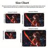 Anime Swordsman Area Rug, Red Flame Theme Non-slip Floor Mat,Decorative Carpet for Gaming Room Bedroom, Washable Home Decor Gift