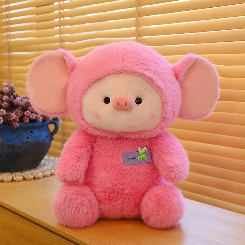 Cute Hood Pig Plush Toy Girl Birthday Gift Sleeping Pillow Claw Machine Doll Home Decoration