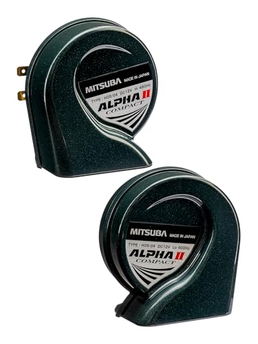 MITSUBA (Mitsuba Sankowa) Alpha II Compact Horn for Cars and Motorcycles - Mid-range frequency, small and lightweight, meets safety standards, made