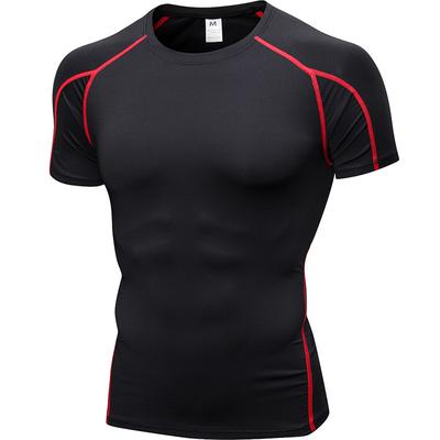 Hombres PRO ajustados de manga corta deportes fitness correr ropa de entrenamiento elástico de secado rápido camiseta de manga corta ropa YEL1053