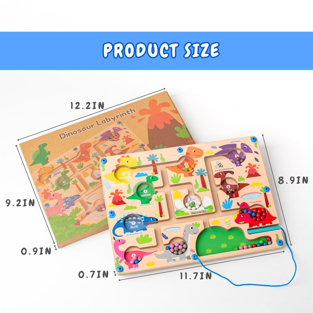 Magnetic Alphabet Maze Board with Magnetic Pen Fun Dot Art Magnetic Bead Drawing Board- Montessori Educational Toys