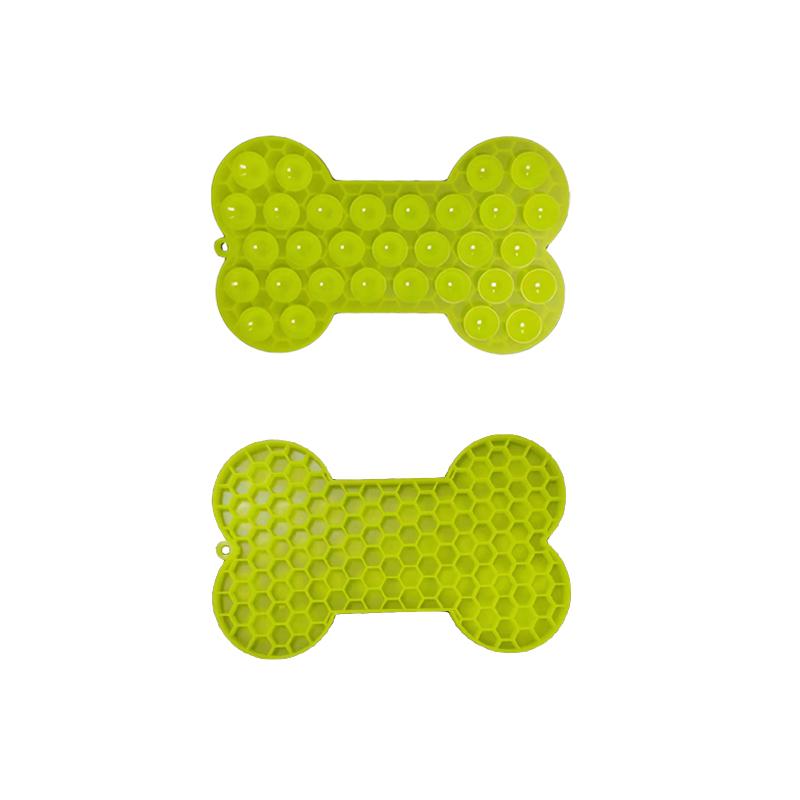 

1 шт. силиконовый коврик для лизания домашних собак, коврик для ванны, медленное поедание арахисового масла, лизунец для кошек, коврик для кормления собак в виде кости 18x11x1cm