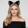 A set of 2 adorable cat-ear headbands and a bell-adorned collar, perfect for women and girls at Halloween, birthday parties, or costume parties