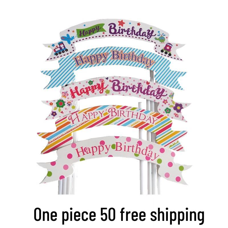 30-Piece Kraft Paper Cake Toppers: Happy Birthday Stars & Hearts
